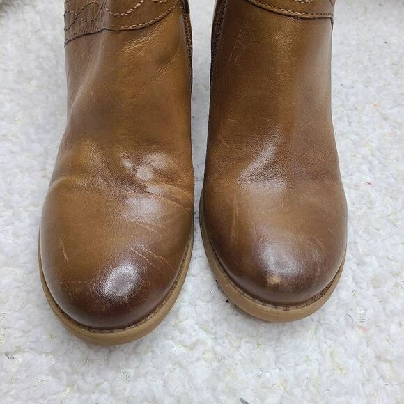Earth Lina Austin Womens Camel Cognac Leather Booties sz 8 - Picture 3 of 8